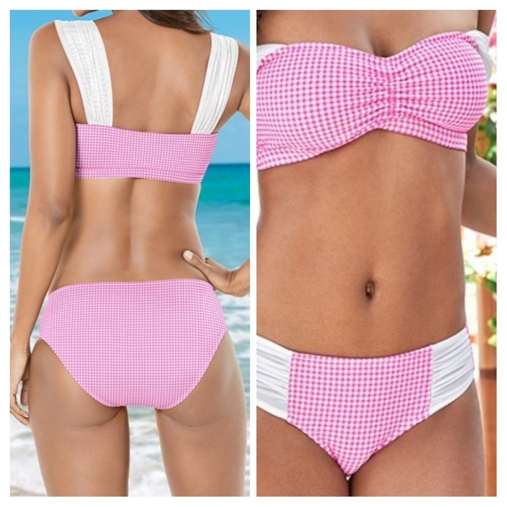 Gingham bathing suit set